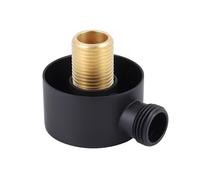 Croerma Coude d'alimentation d'un mur, connecteur pour tuyau de douche mural rond dans les accessoires de sortie d'eau G1/2 pouces pour douche-noir