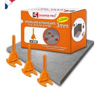 Croisillons carrelage autonivelant 3 mm | 500 clips 3mm 3-22 mm I Shaffer pro | compatible 20mm I système nivellement à visser | aide la pose de carreaux pour pose Sols/murs