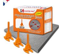 Croisillons carrelage autonivelant 3mm I SHAFFER PRO I Compatible 20mm | Croisillons Autonivelants 3mm | 250 Clips | Carreaux 3-22mm | SHAFFER PRO | Système de Nivellement à Visser | Pose Sol/Mur