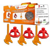 Croisillons carrelage autonivelant 3mm I SHAFFER PRO I Compatible 20mm | Kit 3mm | 400 Clips +200 Cadrans Réutilisables |Carreaux 3-22mm|SHAFFER PRO| Système de Nivellement à Visser | Pose Sol/Mur