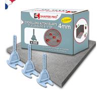 Croisillons carrelage autonivelant 4mm I SHAFFER PRO I Compatible 20mm | 250 Clips 4mm | Ép. Carreaux 3-22mm | SHAFFER PRO | Système de Nivellement à Visser | Kit Niveleur Carrelage | Pose Sol/Mur