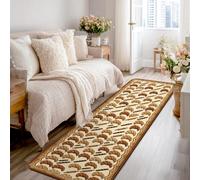 Croissant - Tapis de couloir rustique traditionnel, outils de cuisson tourbillons, marron automne, tapis antidérapant, résistant à la décoloration, esthétique pour cuisine, entrée, chevet, buanderie