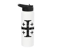 Croix de Jérusalem des Templiers Noir vieilli Stainless Steel Insulated Water Bottle