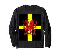 Croix de St Davids et Dragon Gallois Art vectoriel Manche Longue