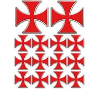Croix des templiers - 2 stickers de 10cm / 12 stickers de 5cm - Autocollant/Sticker