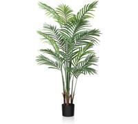 CROSOFMI Plantes artificielles Grande plante artificielle de 130 cm en pot Palmier artificiel en plastique Palmiers artificiels d'aspect réaliste Décoration pour le salon, le balcon, la chambre à couc