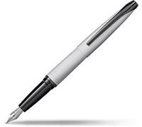 Cross ATX Brossé Gravé Chrome Fin Plume Fontaine Stylo Avec Clic Arrêt Couvercle