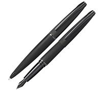 Cross ATX Coffret cadeau stylo à bille et stylo-plume, calibre de trait ou de plume M, couleur d'écriture noire/noir brossé