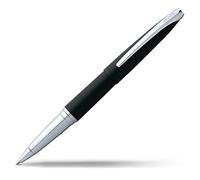 CROSS ATX - Stylo roller basalte avec attributs plaqués chrome / stylo rechargeable - Écrin classique et une recharge roller noire incluse