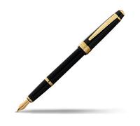 Cross Bailey Light Stylo-plume F avec emballage cadeau Noir Laque avec ferrures dorées 1 pièce (1 pièce)
