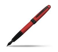 Cross Bailey Stylo plume laqué rouge mat avec attributs PVD noir poli Pointe fine