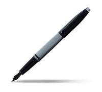 Cross Calais Stylo plume à pointe F Gris mat avec cartouche d'encre noire et coffret cadeau