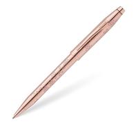 Cross Century II Cherry Blossom Stylo à bille (trait M, couleur de l'écriture noire, mécanisme rotatif, avec boîte cadeau de qualité supérieure) laqué or rose, ferrures en acier inoxydable plaqué or