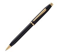 Cross Century II Medalist Stylo à bille Selectip Chromé avec bordure dorée Réf 3304 Stylo à bille Black Lacquer with 23CT Gold