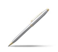 CROSS Century II Medalist - Stylo bille rechargeable - Avec attributs plaqués or 23 carats - En chrome poli - Écrin classique et recharge incluse