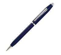 Cross Century II Stylo à bille rechargeable présenté dans un coffret cadeau de luxe - Pointe moyenne, encre noire, bleu translucide et chrome
