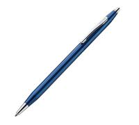 Cross Classic Century Stylo à bille bleu cobalt translucide poli Motif diamant gravé avec rendez-vous en chrome poli