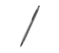 Cross Classic Century Stylo à bille gris ardoise polie avec motif diamant gravé avec rendez-vous PVD gris ardoise