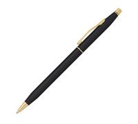 Cross Stylo bille Classic Century – Noir satiné, attributs or 23 cts, écrin et recharge inclus