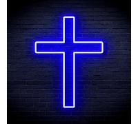 Cross Jesus Home Decoration Flex Silicone LED Neon Sign Blue st16s33-fnu0059-b