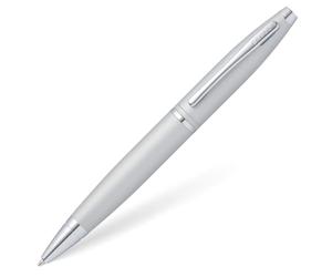 CROSS Stylo à bille Calais en chrome satiné Coffret-cadeau de luxe ; stylo à bille moyenne rechargeable.