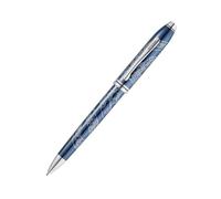 Cross Townsend Stylo à bille édition spéciale « Année du serpent » (épaisseur de trait M, couleur d'écriture noire, indélébile, boîte cadeau Premium) Laque bleu translucide avec gravure chromée