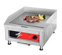 CROSSON 40 * 40CM Plaque chauffante électrique commerciale, gril plat avec plaque de cuisson en fer antiadhésif de 10 mm d’épaisseur pour restaurant et usage domestique -230V / 2500W (EG-400C EU)
