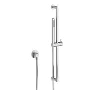 Crosswater 3ONE6 Ensemble de douche - barre curseur - douchette stick - flexible lisse - coude mural - Inox TS803S