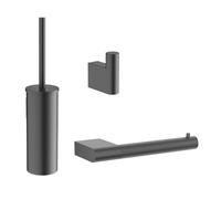 Crosswater MPRO Ensemble WC - porte-balai de toilettes - patère - porte-rouleau de papier toilette - gunmetal SW928074 / SW928112 / SW928226