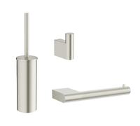 Crosswater MPRO ensemble WC - porte-balai de WC - patère - porte-rouleau de WC - acier inoxydable brossé SW916826 / SW916827 / SW916825