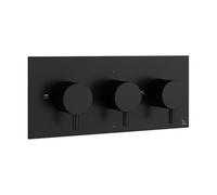 Crosswater MPRO mitigeur de douche thermostatique encastré horizontal 2 robinets d''arrêt partie apparente noir mat PRO2001LBPM