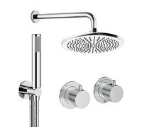 Crosswater MPRO Module ensemble de douche pluie encastré - douche de tête Ø 30 cm - 2 leviers - support fixe - chrome MODSET1C300
