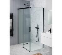 Crosswater MPRO paroi latérale - 90cm - avec traitement anti-calcaire - pour combinaison avec porte coulissante - noir mat PRLSP0900BM