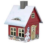Crottendorfer - Maison d'encens en métal avec porte-encens - Pour bougies d'encens taille M - Dimensions : 7,2 x 7,8 x 9,8 cm - Motif : motif d'hiver - Fabriqué en Allemagne