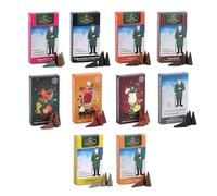 Crottendorfer Räucherkerzen Lot de 10 paquets de 24 cônes d'encens - Miel de forêt, pomme à la cannelle, orange d'hiver, vin chaud, punch pomme, orange sprizz et plus encore - Hauteur 2,7 cm, Ø 1,2 cm