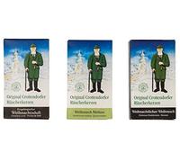 Crottendorfer Räucherkerzen Lot de 3 mélanges d'encens original, dont encens de Noël, mélisse, Noël des monts Métallifères, 72 pièces, fabriqués en Allemagne