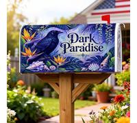 Crow Housse de boîte aux lettres magnétique pour décoration de pelouse Motif feuilles tropicales et mystiques tropicales Violet 53,3 x 64,5 cm