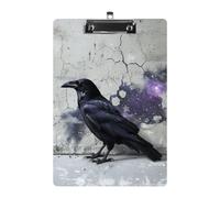 Crow on the Ground - Porte-bloc A4 en acrylique durable et lisse avec clip en métal, support mural portable pour bureau, salle de classe, infirmières et enseignants