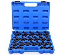 Crowfoot Ensemble de Clés, 22 Pièces Ensemble de ourche à Emmancher 1/2" 3/8", Entraînement Extérieur Carré Clé, 8-32mm Drive Métrique Coffret de Douilles à Tuyauter rou Évasé