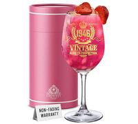 CROWNLY CRYSTAL® 1946 Cadeau Femme 80 Ans Verre a Vin Personnalise Anniversaire Coffret Cadeau Maman Mamie Idee Originale