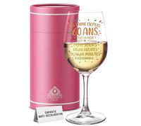 CROWNLY CRYSTAL Verre à Vin Personnalisé 60 Ans Cadeau Femme 60 Ans Verre Cristal Anniversaire On T'aime Depuis 60 Ans Coffret Cadeau Rose