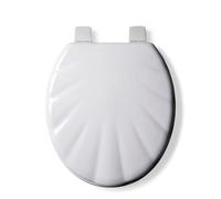 Croydex Abattant WC en bois avec revêtement antibactérien et charnières en plastique antidérapantes anti-rouille, certifié FSC, ajustement universel pour cuvettes de toilette standard