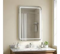 Croydex MM720400E Chawston Hang 'N' Lock Miroir carré Lumineux en Verre, 3 x 40 x 60,5 cm