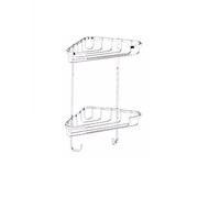 Croydex Panier d'angle à 2 étages antirouille, Argent