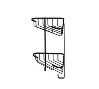 Croydex Panier d'angle à 2 niveaux antirouille à visser au mur - Noir
