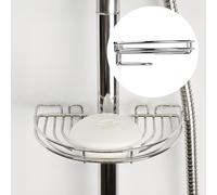 Croydex Plaqué antirouille en Acier Doux Facile à Installer Colonne de Douche Savon Panier, Chrome