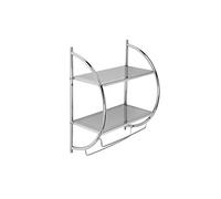 Croydex QM262041 Étagère Murale incurvée en Acier Doux chromé 25,5 x 45 x 54,3 cm