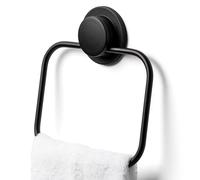Croydex Stick 'n' Lock Anneau Porte-Serviette Noir Mat