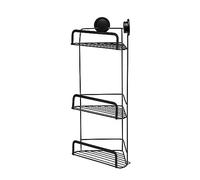 Croydex Stick 'n' Lock Panier d'angle 3 Niveaux Noir Mat
