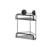 Croydex Stick 'n' Lock Panier d'angle à 2 Niveaux Noir Mat